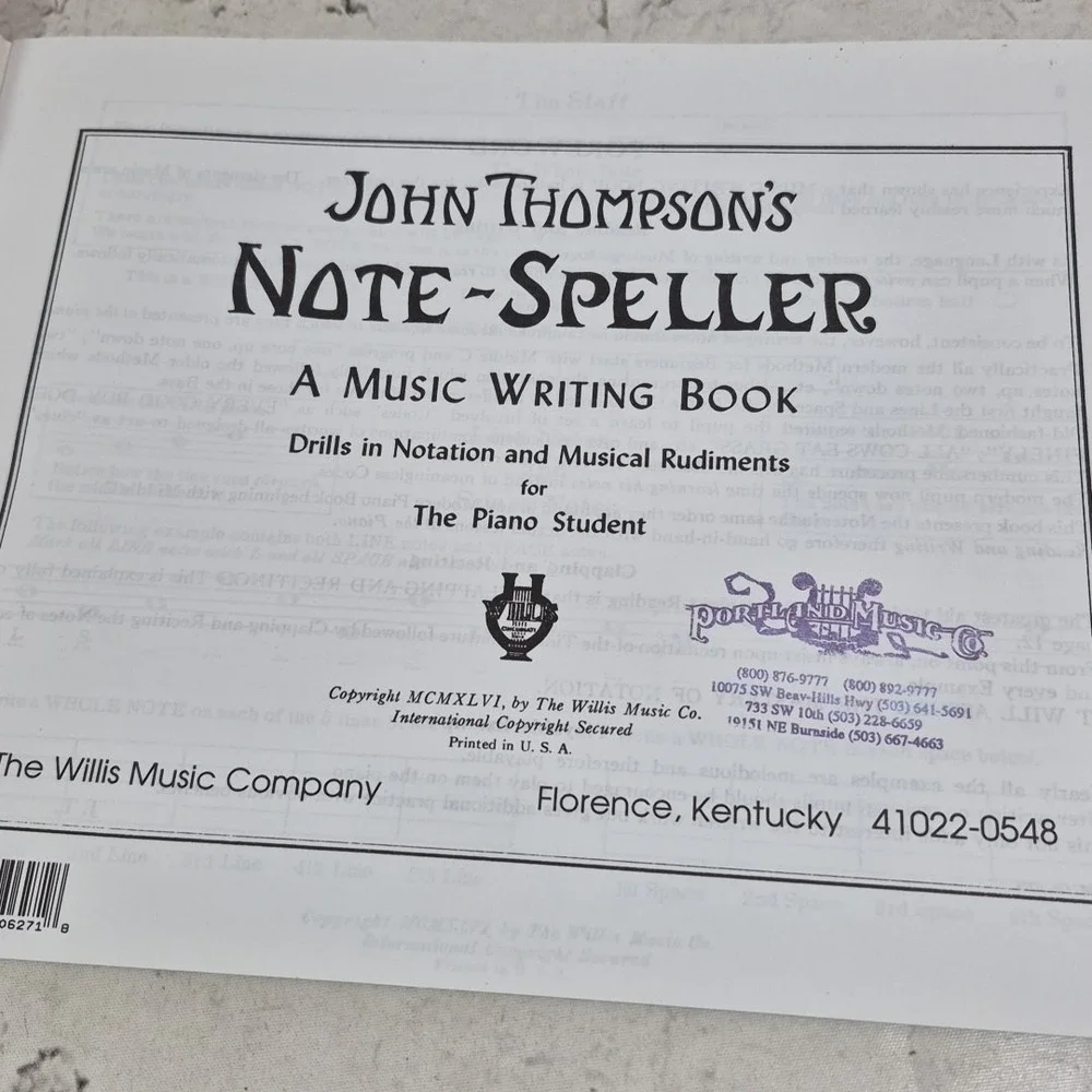 John Thompsons Note Speller A Music Writing Book Willis Music Co Softcover